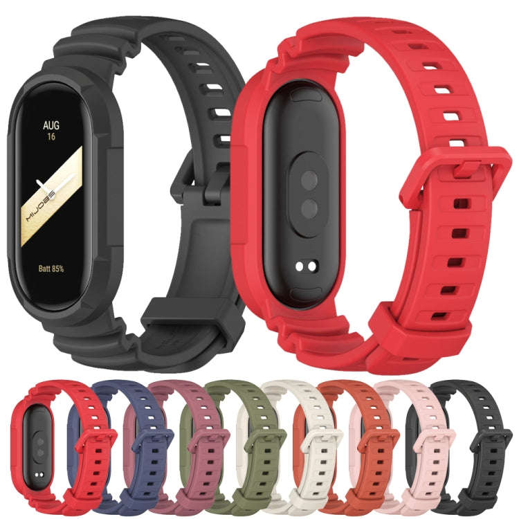 For Xiaomi Mi Band 8 MIJOBS GS Unibody Solid Color Sports Watch Band(Midnight Blue)