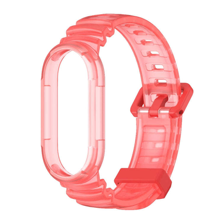 For Xiaomi Mi Band 8 MIJOBS GS Unibody Clear Color Sports Watch Band(Red)