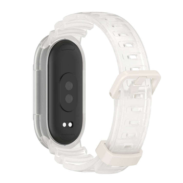For Xiaomi Mi Band 8 MIJOBS GS Unibody Clear Color Sports Watch Band(White)