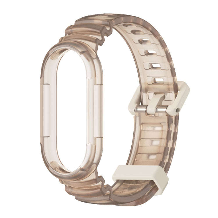 For Xiaomi Mi Band 8 MIJOBS GS Unibody Clear Color Sports Watch Band(Coffee)
