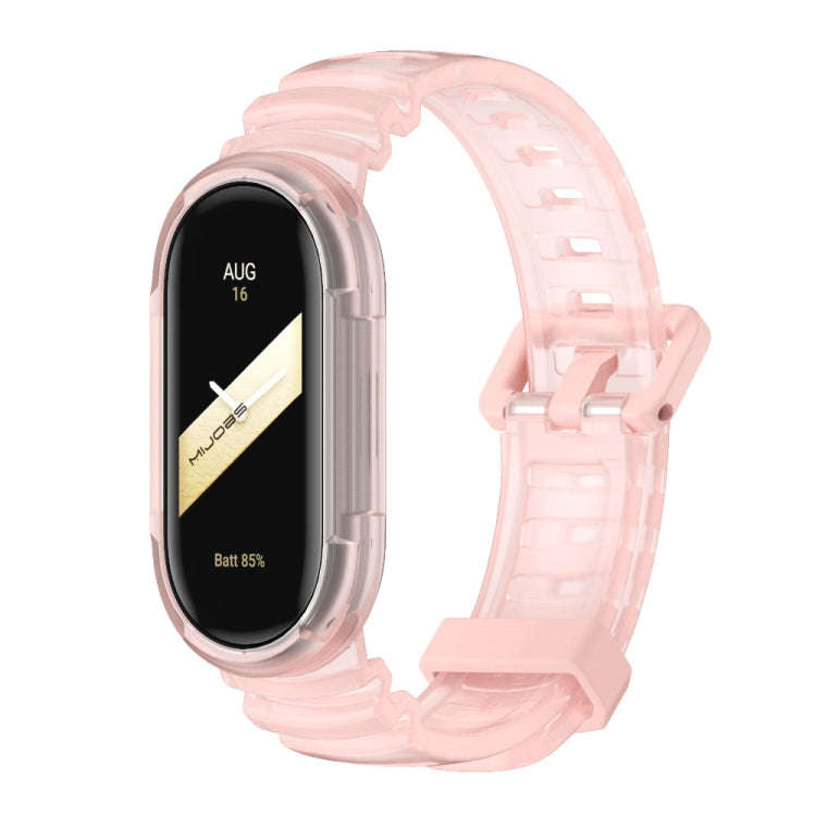 For Xiaomi Mi Band 8 MIJOBS GS Unibody Clear Color Sports Watch Band(Pink)