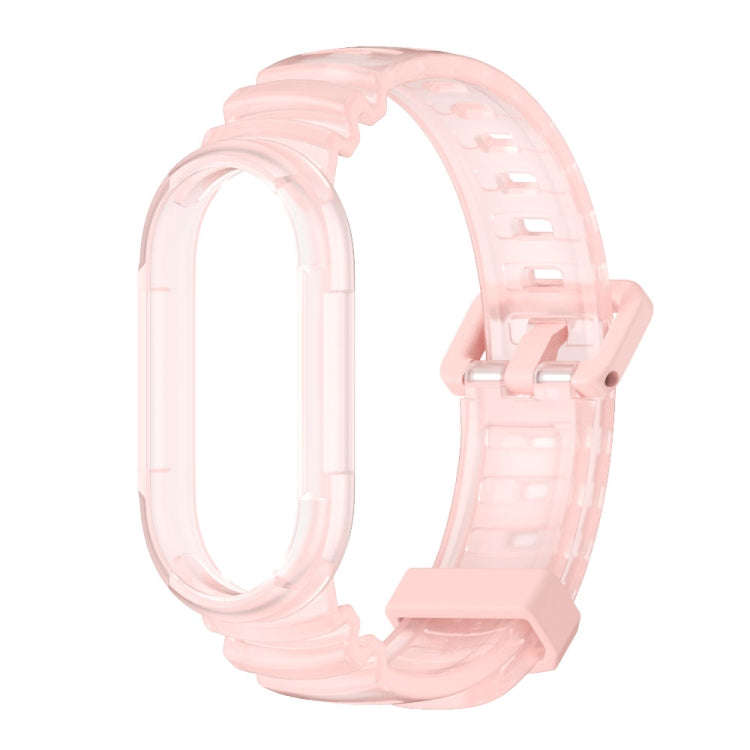For Xiaomi Mi Band 8 MIJOBS GS Unibody Clear Color Sports Watch Band(Pink)
