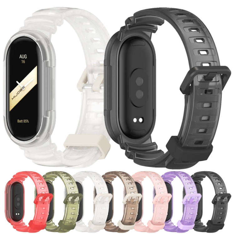 For Xiaomi Mi Band 8 MIJOBS GS Unibody Clear Color Sports Watch Band(Black)