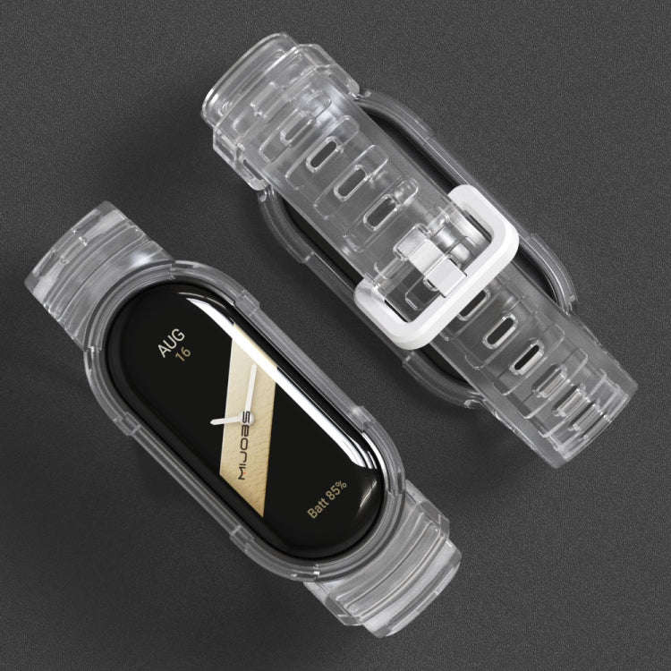 For Xiaomi Mi Band 8 MIJOBS GS Unibody Clear Color Sports Watch Band(Black)