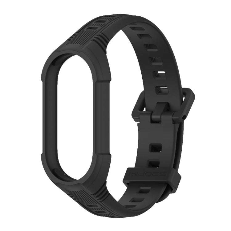 For Xiaomi Mi Band 8 MIJOBS Unibody Two Color Silicone Watch Band(Black)