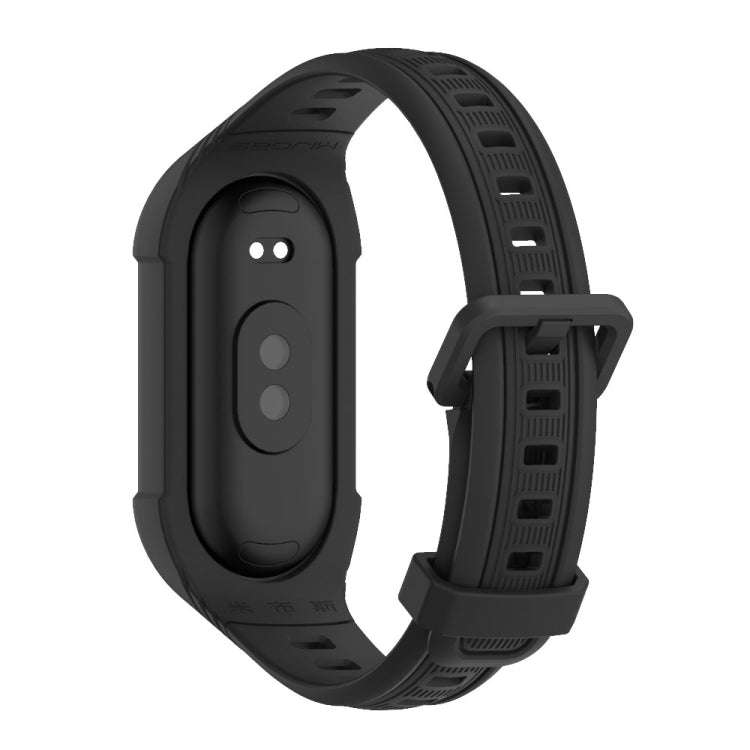 For Xiaomi Mi Band 8 MIJOBS Unibody Two Color Silicone Watch Band(Black)