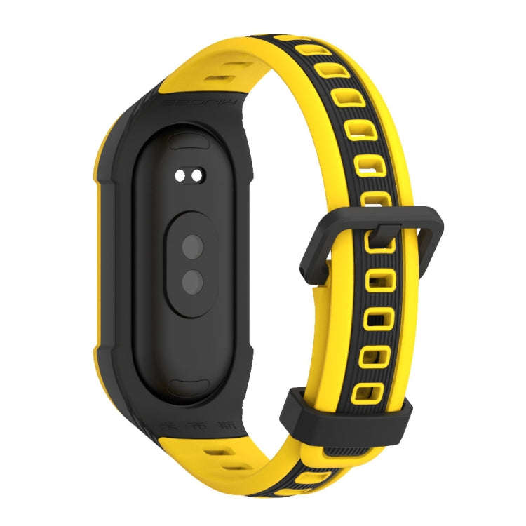 For Xiaomi Mi Band 8 MIJOBS Unibody Two Color Silicone Watch Band(Black Yellow)