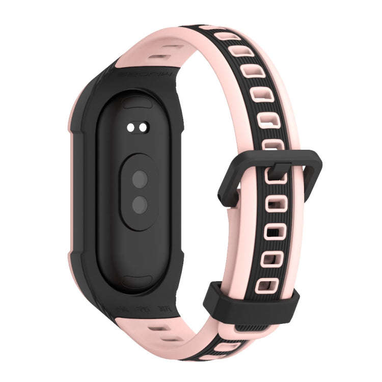For Xiaomi Mi Band 8 MIJOBS Unibody Two Color Silicone Watch Band(Black Pink)