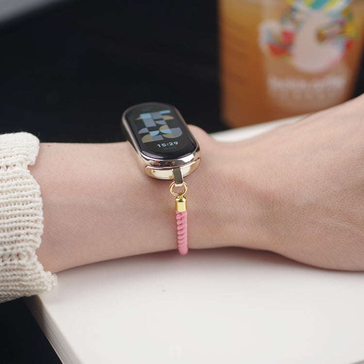 For Xiaomi Mi Band 8 / 9 / 9 NFC Mibbs Milan Cord Bracelet Watch Band(Pink)