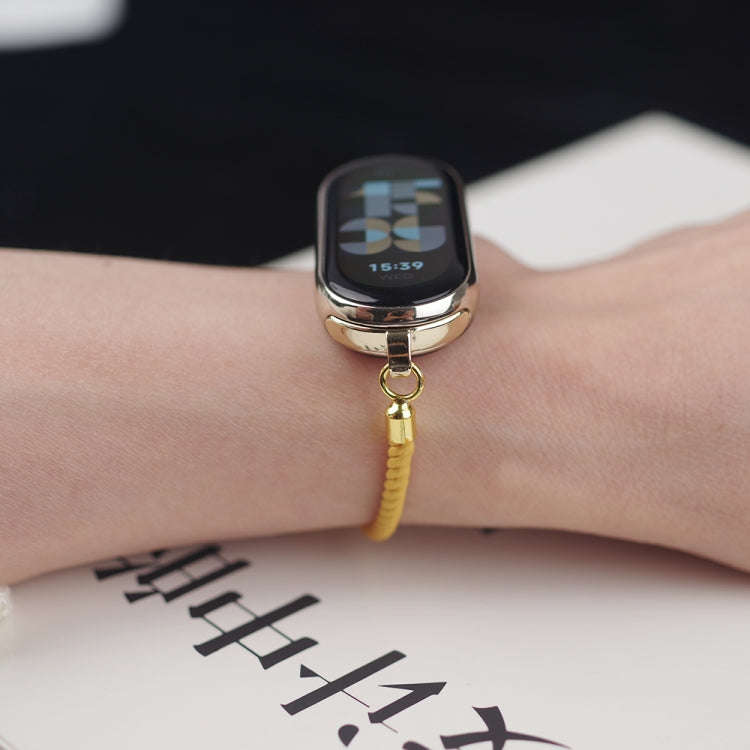 For Xiaomi Mi Band 8 / 9 / 9 NFC Mibbs Milan Cord Bracelet Watch Band(Yellow)