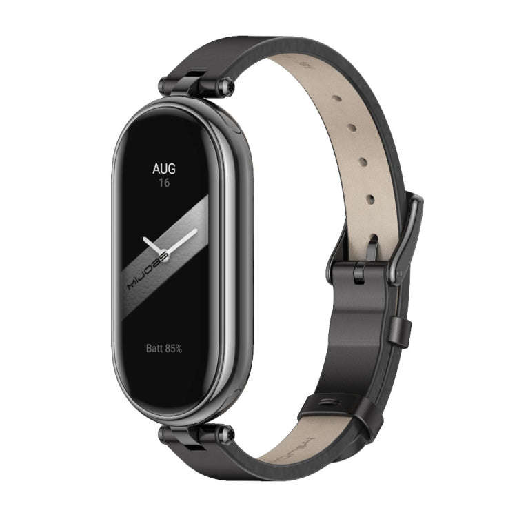 For Xiaomi Mi Band 8 / 9 / 9 NFC Mijobs First Layer Cowhide Watch Band(Black)