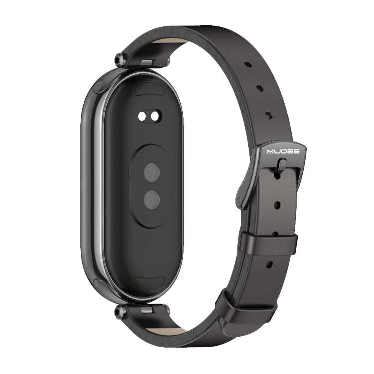 For Xiaomi Mi Band 8 / 9 / 9 NFC Mijobs First Layer Cowhide Watch Band(Black)