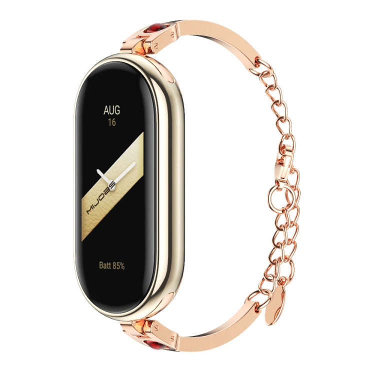 For Xiaomi Mi Band 8 / 9 / 9 NFC Mijobs Ruyi Beauty Bracelet Watch Band(Rose Gold Red)