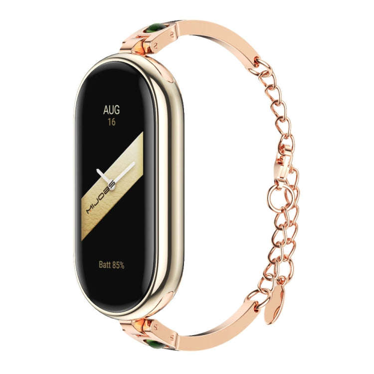 For Xiaomi Mi Band 8 / 9 / 9 NFC Mijobs Ruyi Beauty Bracelet Watch Band(Rose Gold Green)