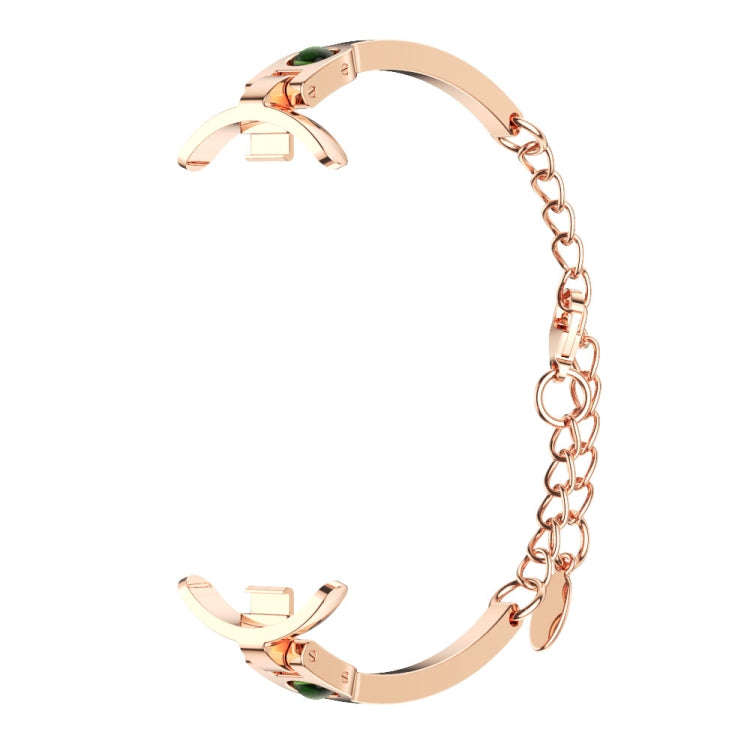 For Xiaomi Mi Band 8 / 9 / 9 NFC Mijobs Ruyi Beauty Bracelet Watch Band(Rose Gold Green)