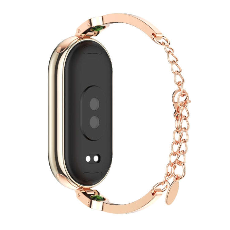 For Xiaomi Mi Band 8 / 9 / 9 NFC Mijobs Ruyi Beauty Bracelet Watch Band(Rose Gold Green)
