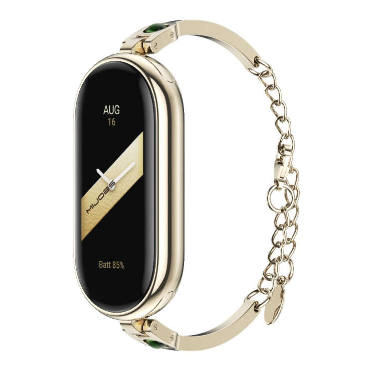 For Xiaomi Mi Band 8 / 9 / 9 NFC Mijobs Ruyi Beauty Bracelet Watch Band(Light Gold Green)