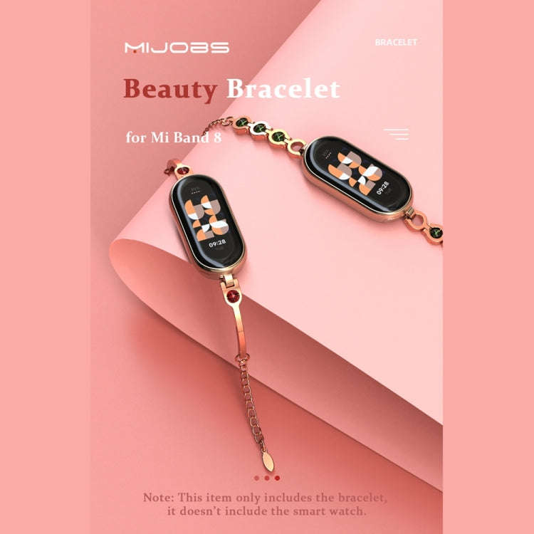 For Xiaomi Mi Band 8 / 9 / 9 NFC Mijobs Ruyi Beauty Bracelet Watch Band(Rose Gold Red)