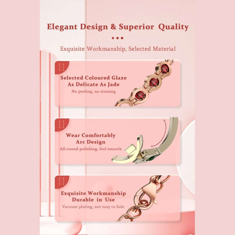 For Xiaomi Mi Band 8 / 9 / 9 NFC Mijobs Ruyi Beauty Bracelet Watch Band(Rose Gold Green)