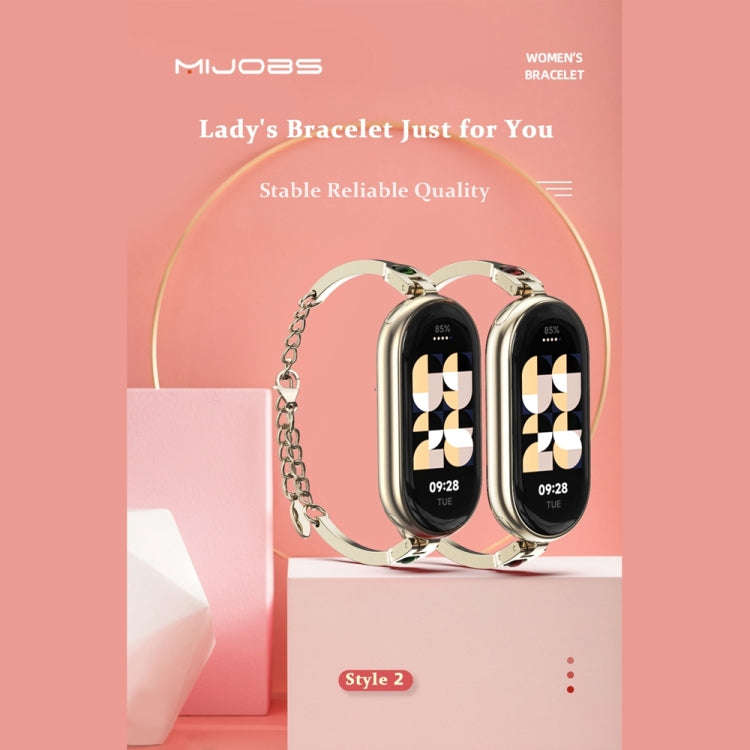 For Xiaomi Mi Band 8 / 9 / 9 NFC Mijobs Ruyi Beauty Bracelet Watch Band(Rose Gold Red)