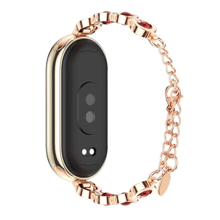 For Xiaomi Mi Band 8 / 9 / 9 NFC Mijobs Mermaid Beauty Bracelet Watch Band(Rose Gold Red)