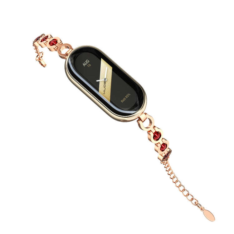 For Xiaomi Mi Band 8 / 9 / 9 NFC Mijobs Mermaid Beauty Bracelet Watch Band(Rose Gold Red)