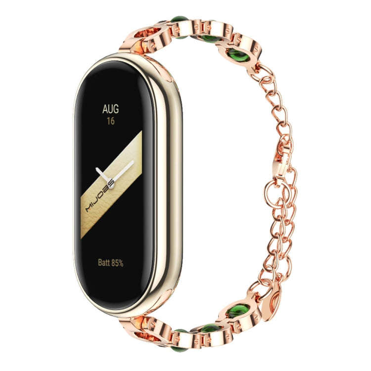 For Xiaomi Smart Band 10 / 9 / 8 Mijobs Mermaid Beauty Bracelet Watch Band(Rose Gold Green)