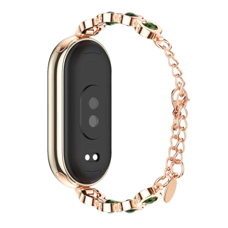 For Xiaomi Smart Band 10 / 9 / 8 Mijobs Mermaid Beauty Bracelet Watch Band(Rose Gold Green)