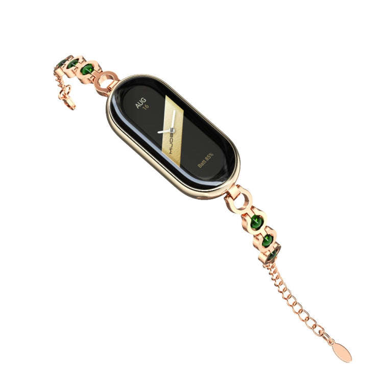 For Xiaomi Smart Band 10 / 9 / 8 Mijobs Mermaid Beauty Bracelet Watch Band(Rose Gold Green)