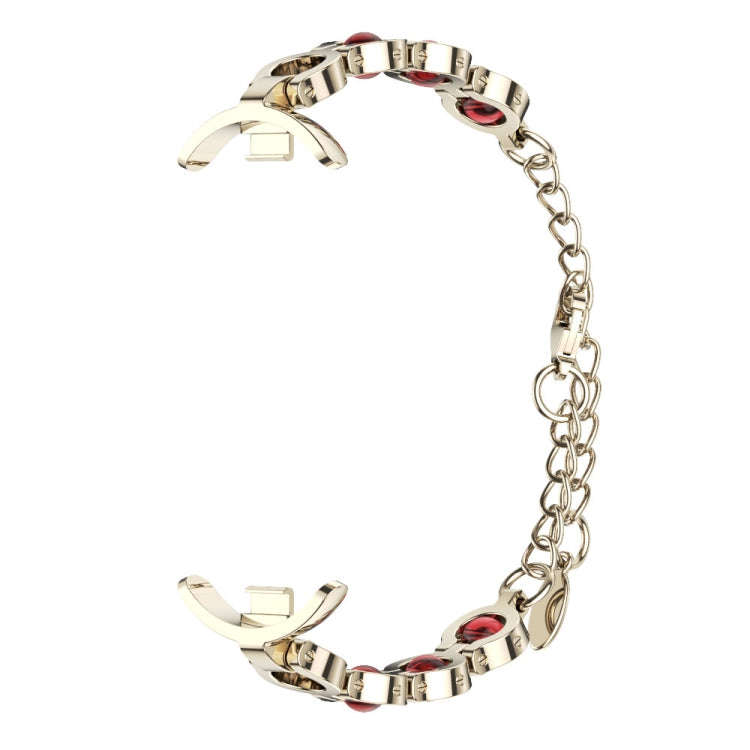 For Xiaomi Smart Band 10 / 9 / 8 Mijobs Mermaid Beauty Bracelet Watch Band(Light Gold Red)