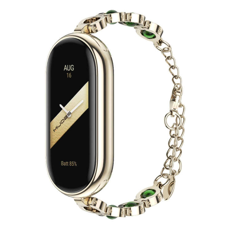 For Xiaomi Mi Band 8 / 9 / 9 NFC Mijobs Mermaid Beauty Bracelet Watch Band(Light Gold Green)