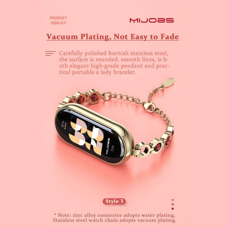 For Xiaomi Mi Band 8 / 9 / 9 NFC Mijobs Mermaid Beauty Bracelet Watch Band(Rose Gold Red)