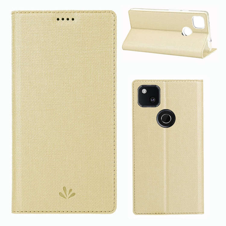 For Google Pixel 4a ViLi Magnetic Suction Shockproof TPU + PU Horizontal Flip Protective Case wit...