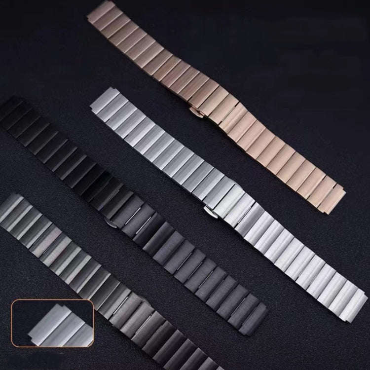 For Huawei Band 7 / B3 / Watch Fit Mini One Bead Butterfly Buckle Stainless Steel Watch Band(Grey)