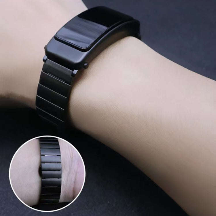 For Huawei Band 7 / B3 / Watch Fit Mini One Bead Butterfly Buckle Stainless Steel Watch Band(Grey)