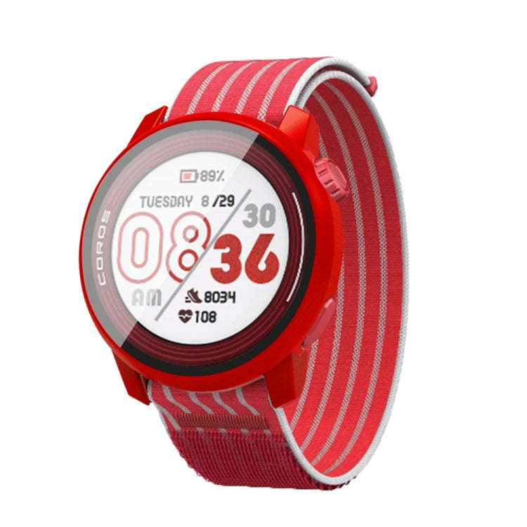 For COROS Pace 3 PC + Tempered Film Integrated Watch Protective Case(Red)