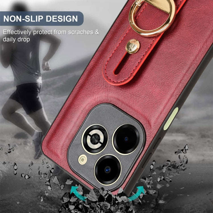 For Infinix Smart 8 Plus / Smart 8 Pro Wristband Leather Back Phone Case(Red)