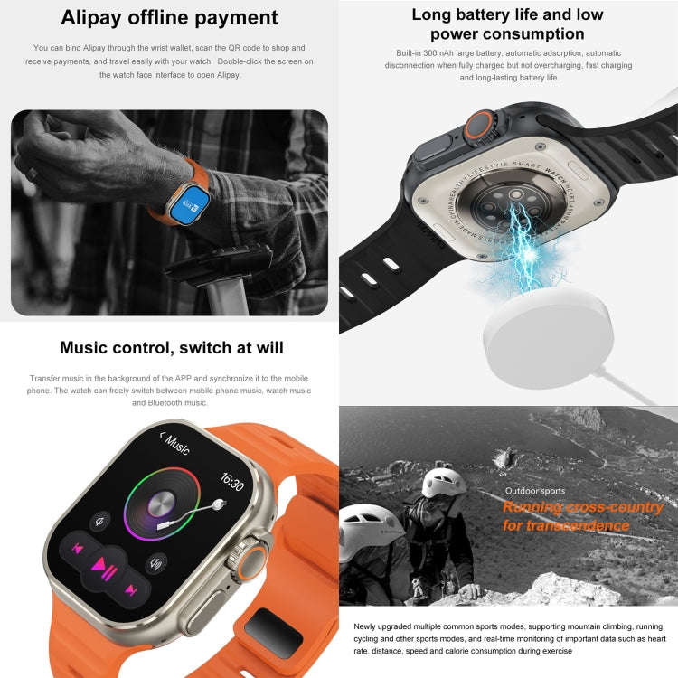 iW9 Ultra 2.04 inch Screen Smart Call Watch, BT Call / Heart Rate / Blood Pressure / Blood Oxygen...