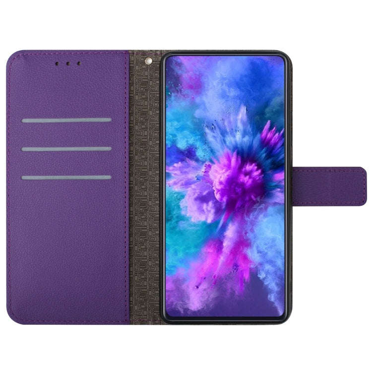 For Honor X6b Rhombic Grid Texture Leather Phone Case(Purple)