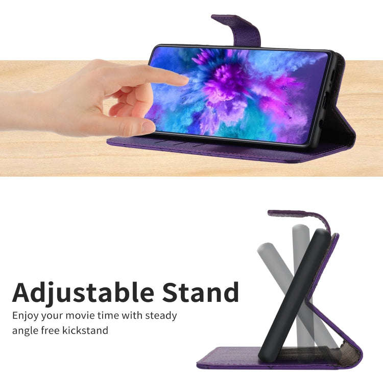 For Honor X6b Rhombic Grid Texture Leather Phone Case(Purple)