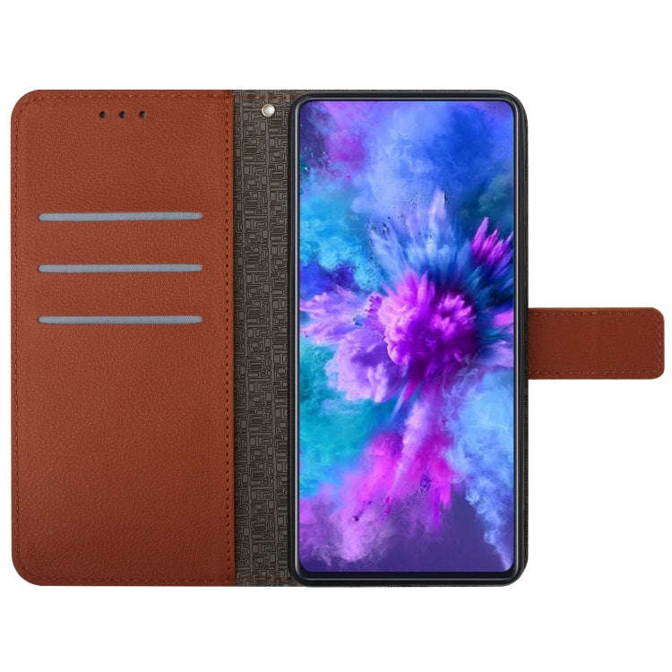 For Honor X6b Rhombic Grid Texture Leather Phone Case(Brown)