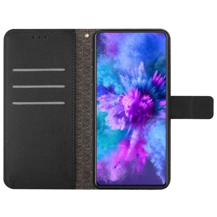 For Honor X6b Rhombic Grid Texture Leather Phone Case(Black)