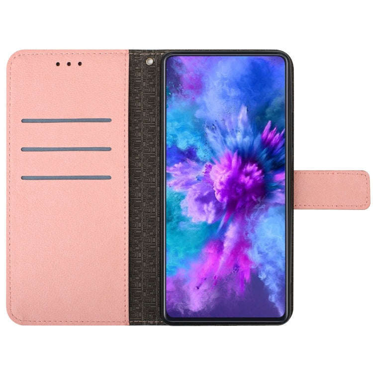 For Honor X6b Rhombic Grid Texture Leather Phone Case(Pink)