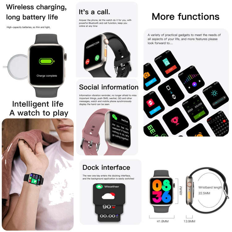 Q9 Smart Bracelet, 2.01 inch Waterproof Smart Watch, BT Call / Heart Rate / Blood Pressure / Bloo...