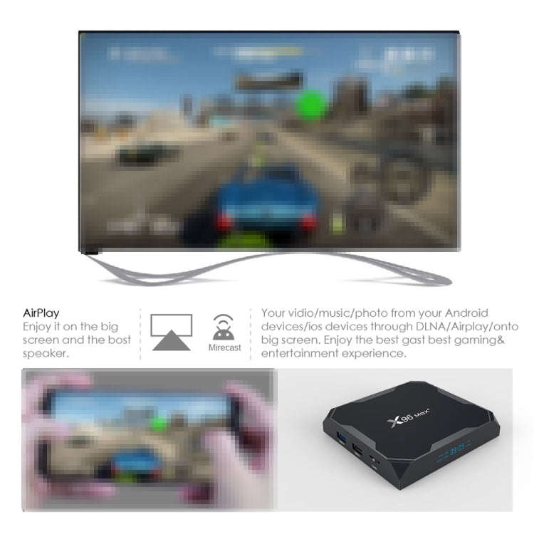 X96 max+ 4K Smart TV Box with Remote Control, Android 9.0, Amlogic S905X3 Quad-Core Cortex-A55,2G...