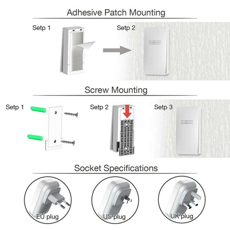 C302B One to One Home Wireless Doorbell Temperature Digital Display Remote Control Elderly Pager,...