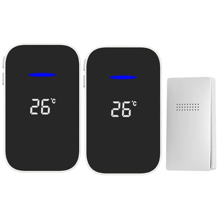 C302B One to Two Home Wireless Doorbell Temperature Digital Display Remote Control Elderly Pager,...
