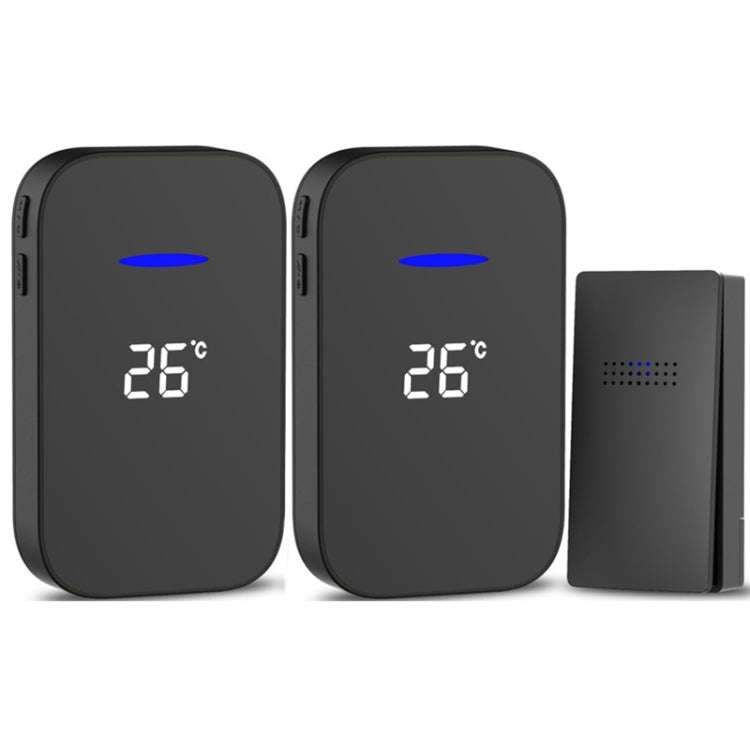 C302B One to Two Home Wireless Doorbell Temperature Digital Display Remote Control Elderly Pager,...