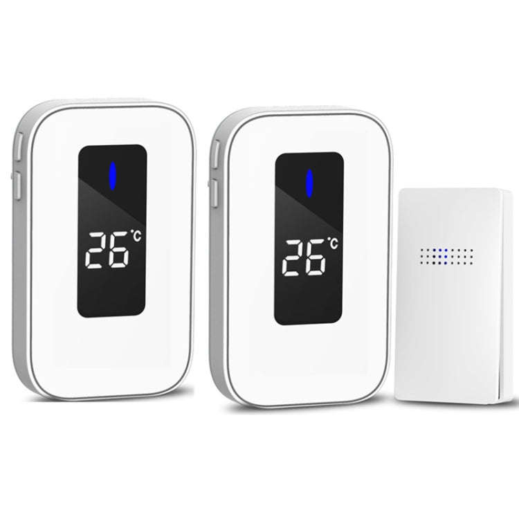 C303B One to Two Home Wireless Doorbell Temperature Digital Display Remote Control Elderly Pager,...