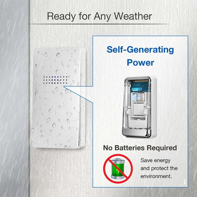 C303B One to Two Home Wireless Doorbell Temperature Digital Display Remote Control Elderly Pager,...